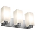 Access Lighting Archi, 3 Light Vanity, Brushed Steel Finish, Opal Glass 50177-BS/OPL